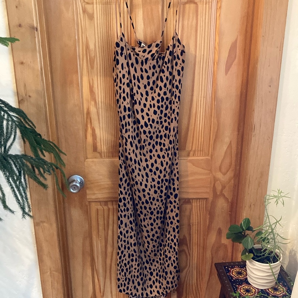 Leopard Print Spaghetti Strap Dress reformation